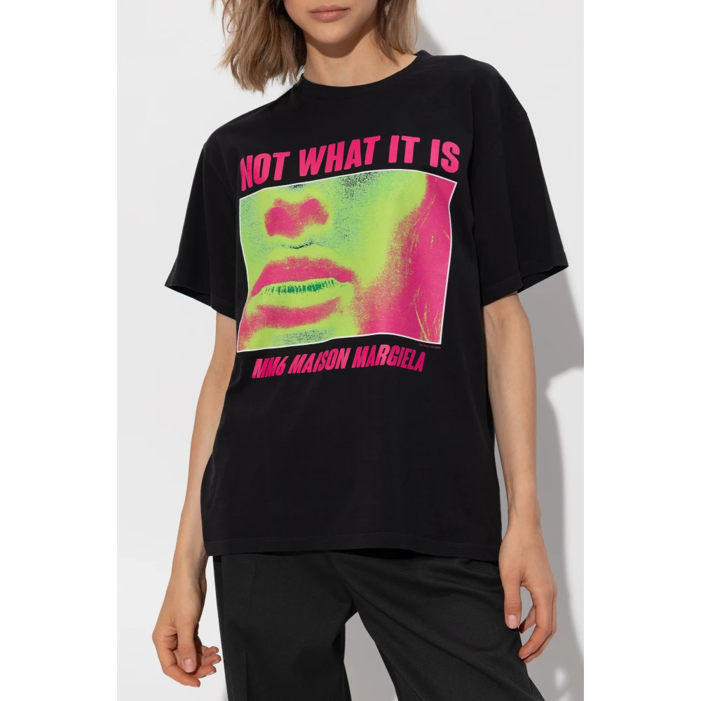 MM6 Maison Margiela T-shirt met print Black Dames