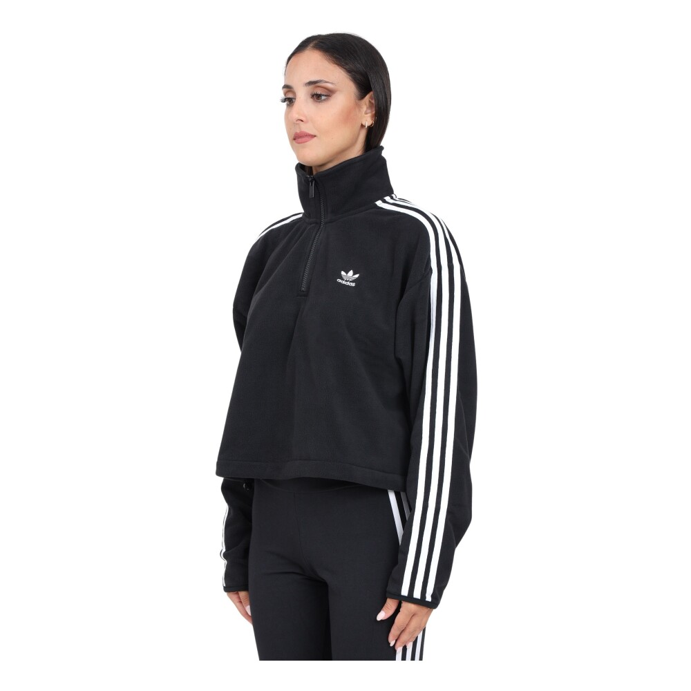 Felpa Nera con Mezza Zip Polarf Adidas Originals Donna Miinto