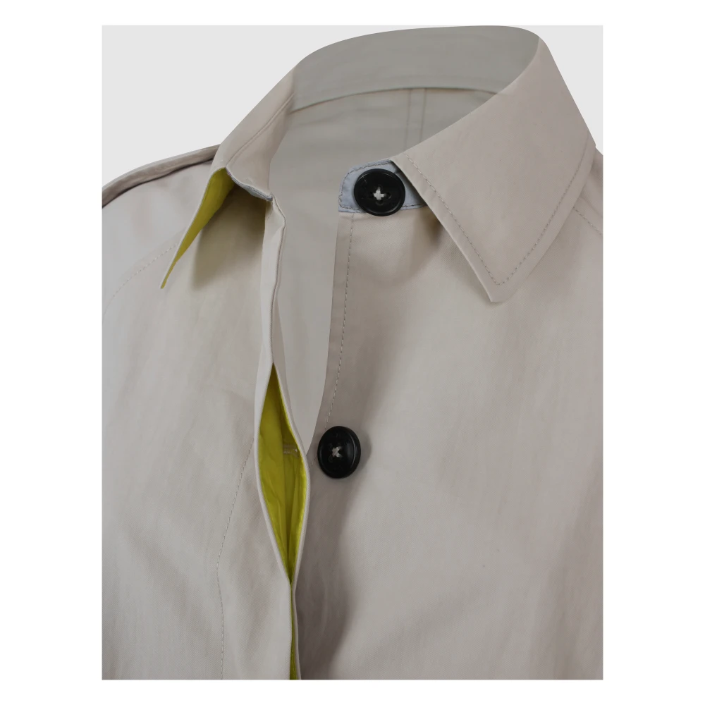 Blonde No.8 Trenchcoat met ceintuur en contrastkraag Beige Dames