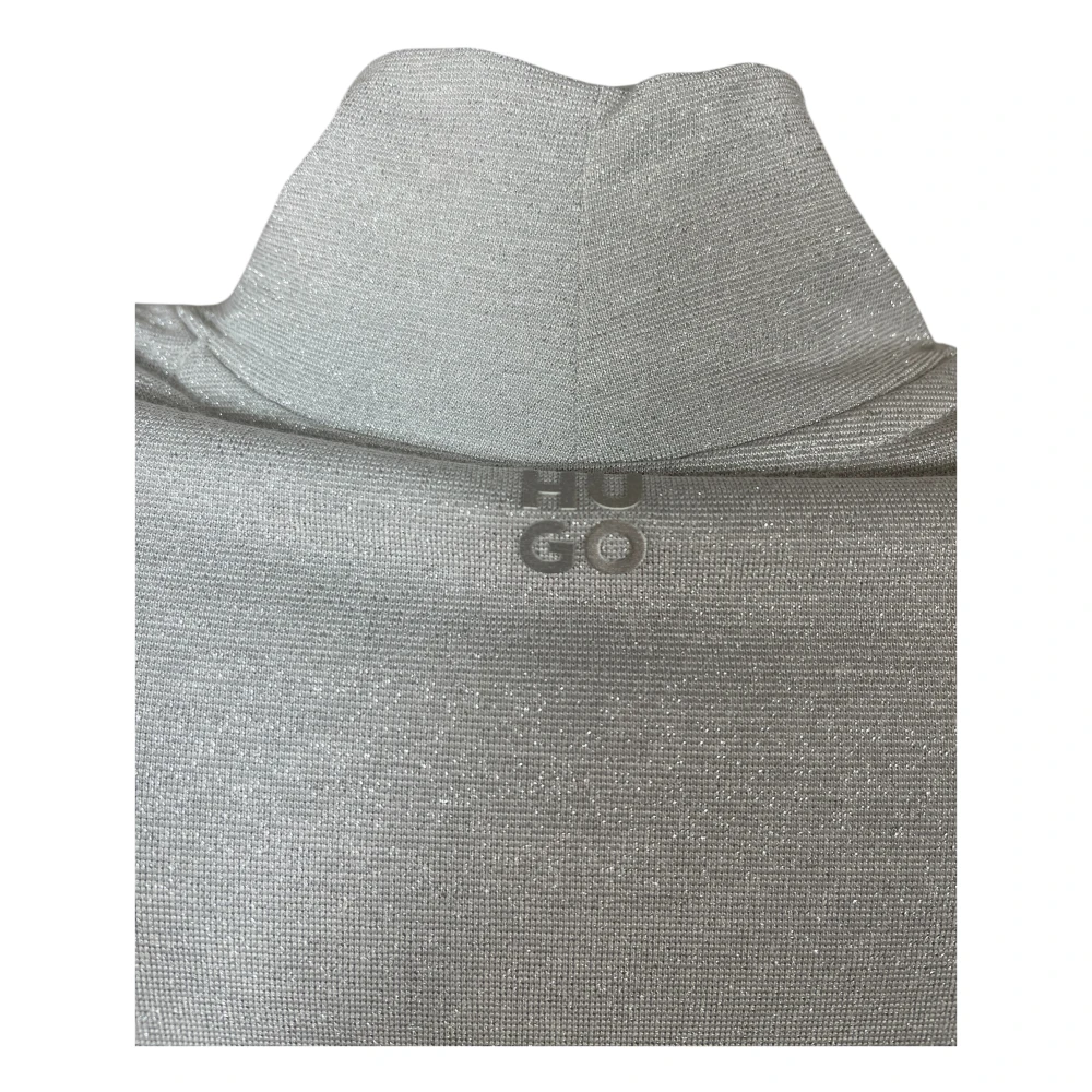 Hugo Boss Metallic Damen Top met opstaande kraag Beige Dames