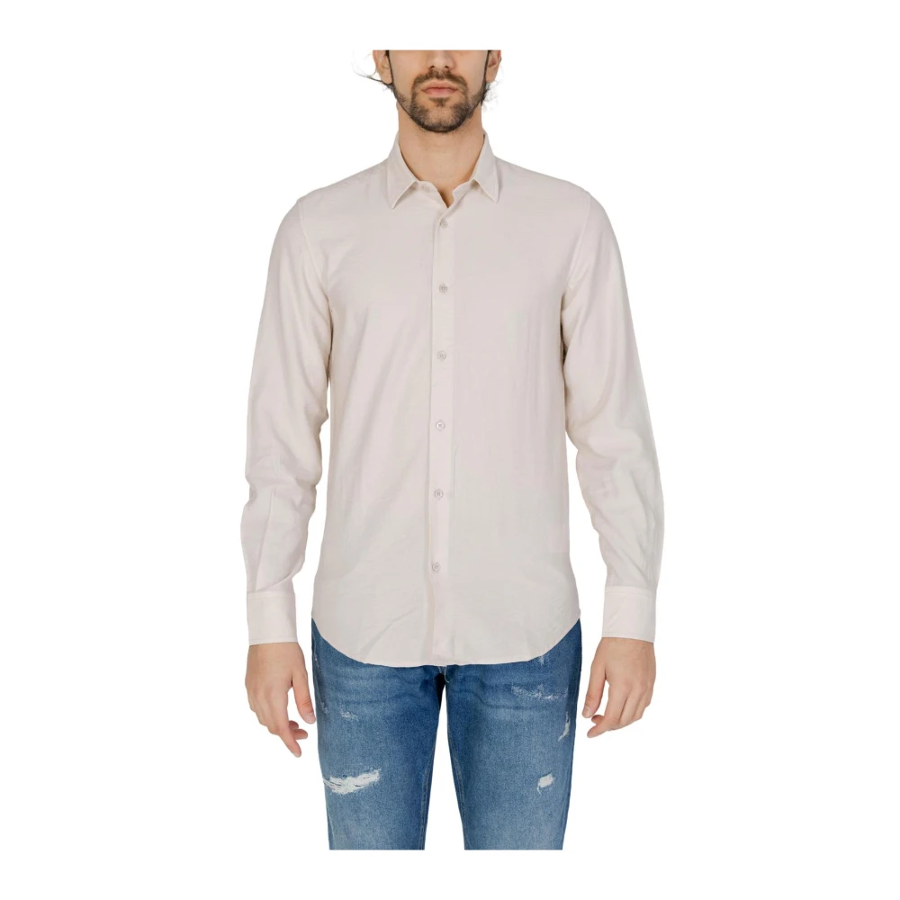Antony Morato Men's Beige Long Sleeve Cotton Shirt
