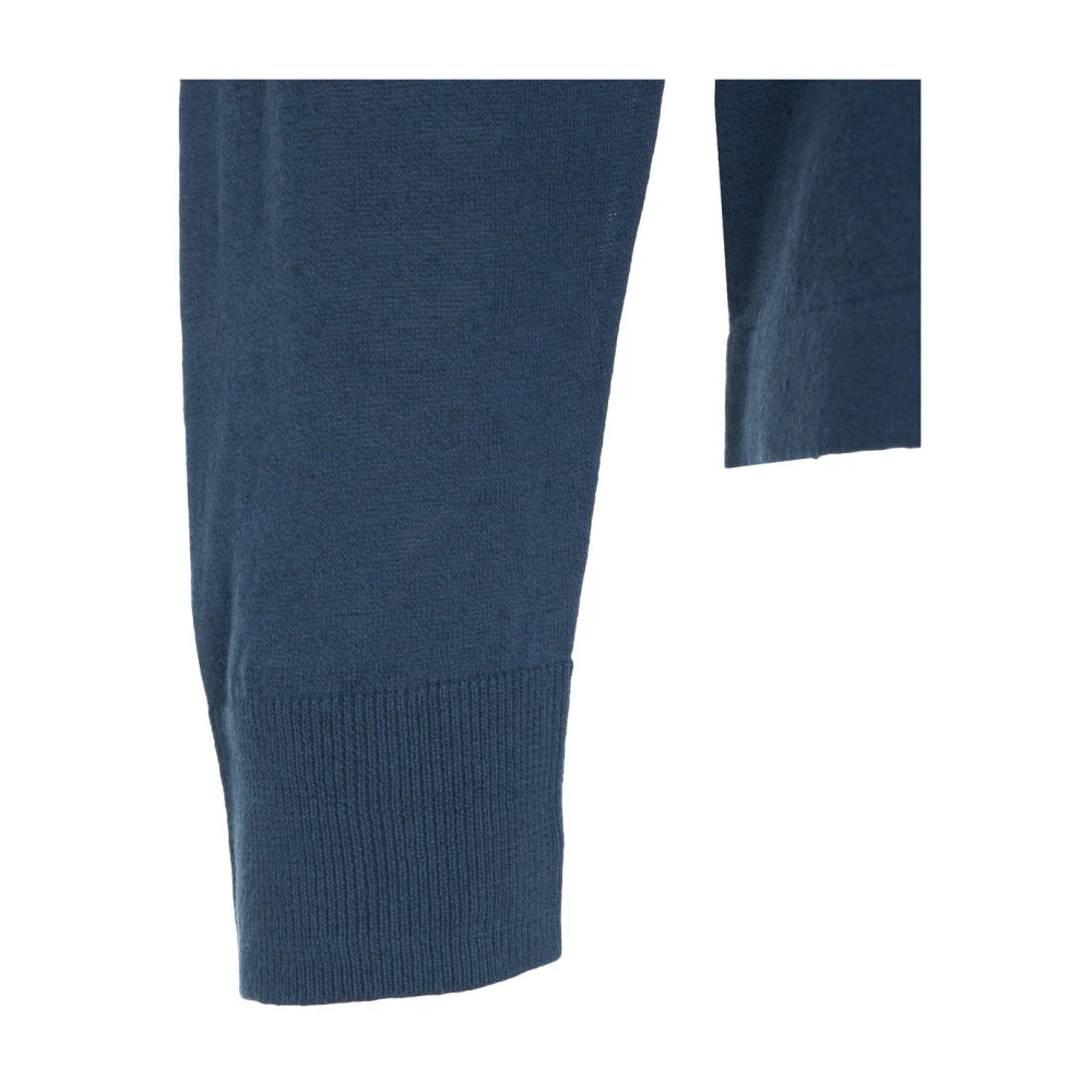 Paolo Pecora Blauwe Gebreide Crew Neck Sweater Blue Heren