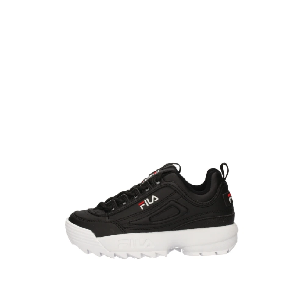 Fila Girls Black Kids Sneakers, 29 Eu, Kids Trainers Synthetic Rubber Lace-Up Flat