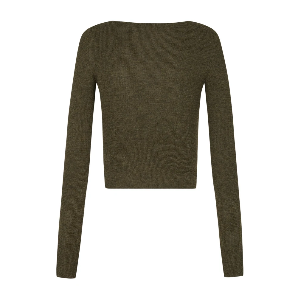 Cortana Alpaca Merino Jersey in Khaki Green Dames