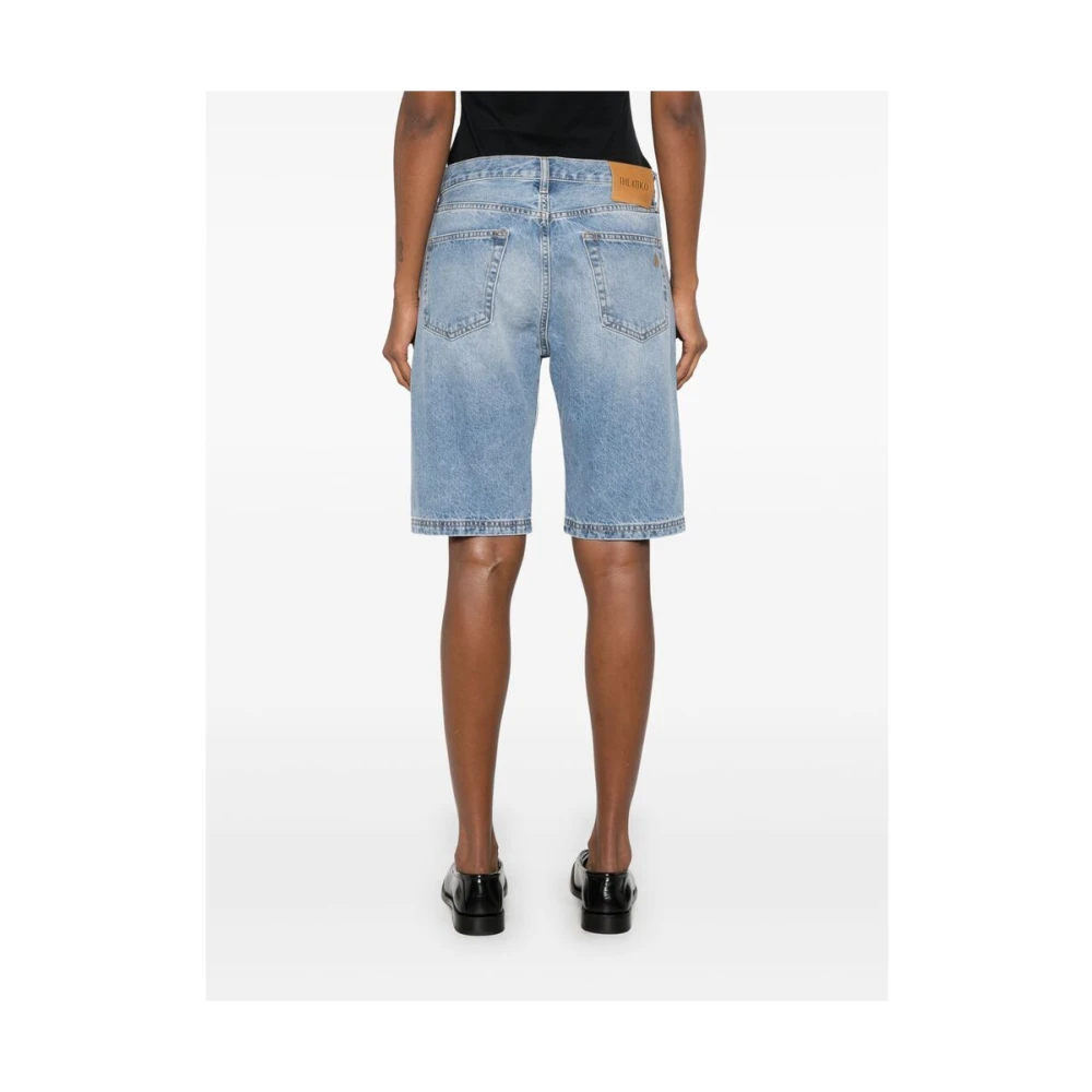 The Attico Hemelsblauw Geborduurd Logo Jeans Blue Dames