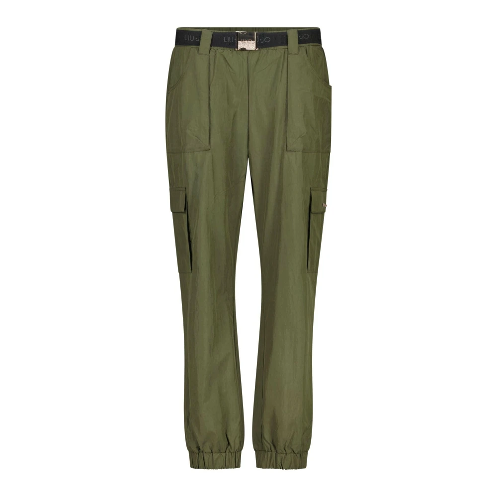Liu Jo Cargo broek met logo & riem Green Dames