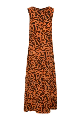 Orange/Svart Klänning Modell 2917 A323