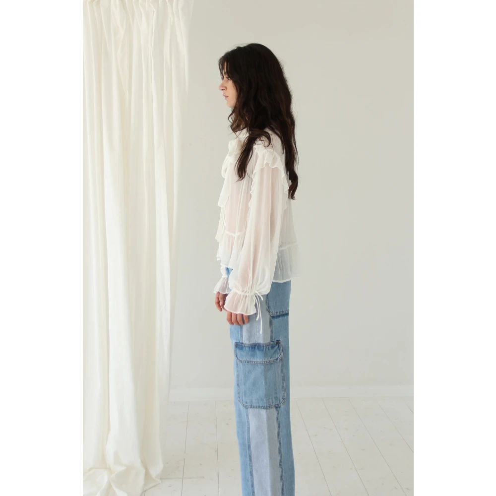 Designers Remix Iola Stropdas Blouse Beige Dames