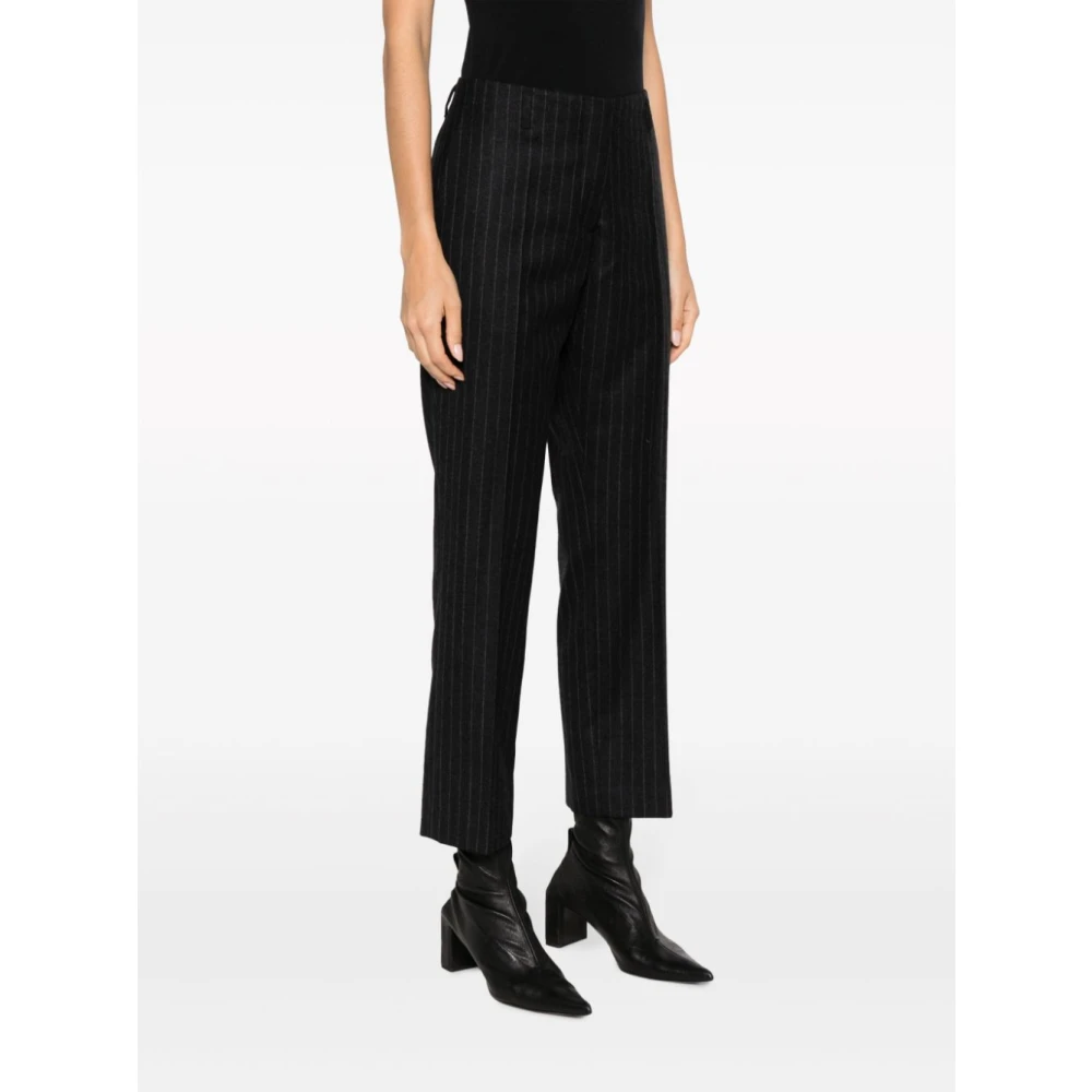 Dries Van Noten Grijze wollen broek met rechte pijpen Gray Dames