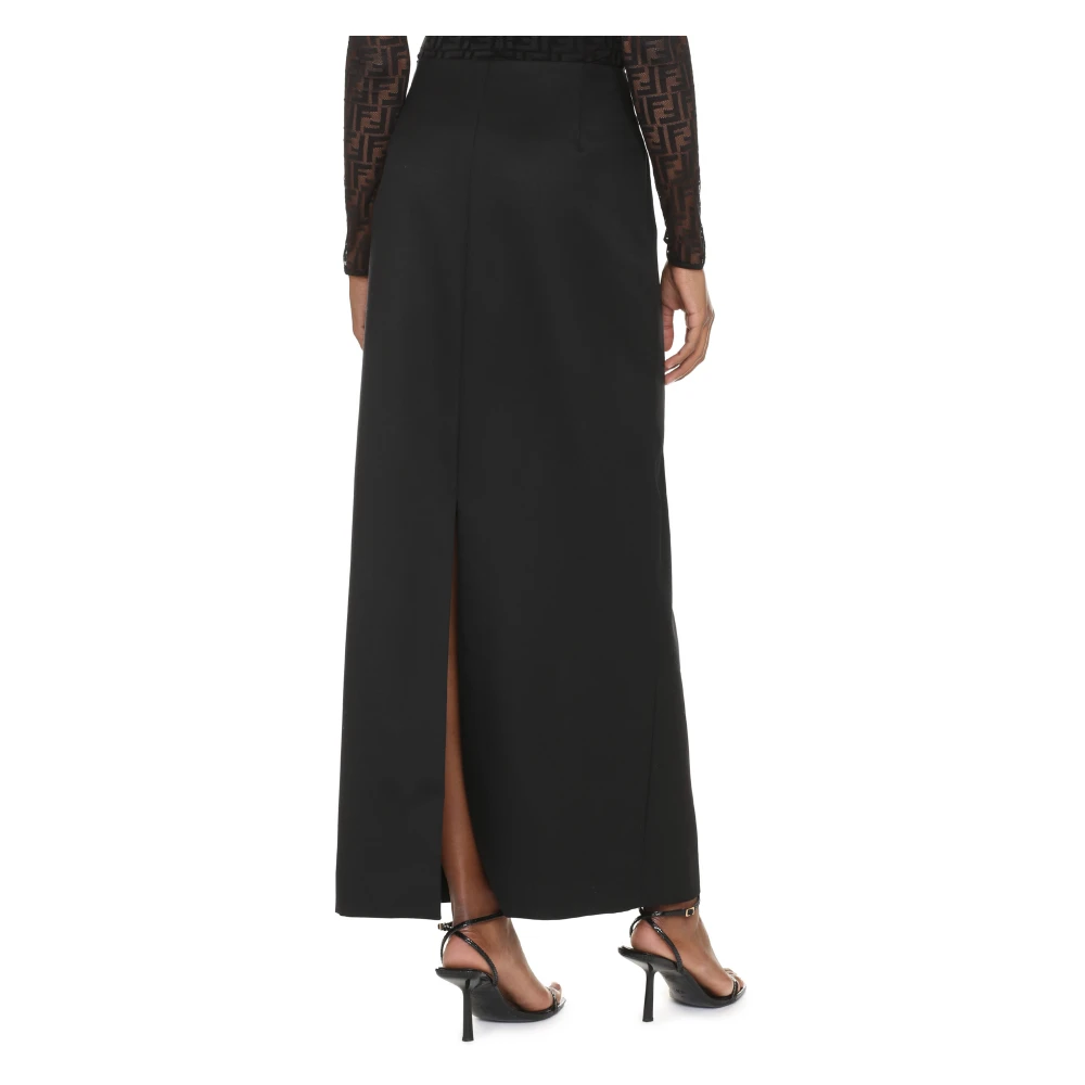 Givenchy Wollen wikkelrok met split aan de achterkant Black Dames