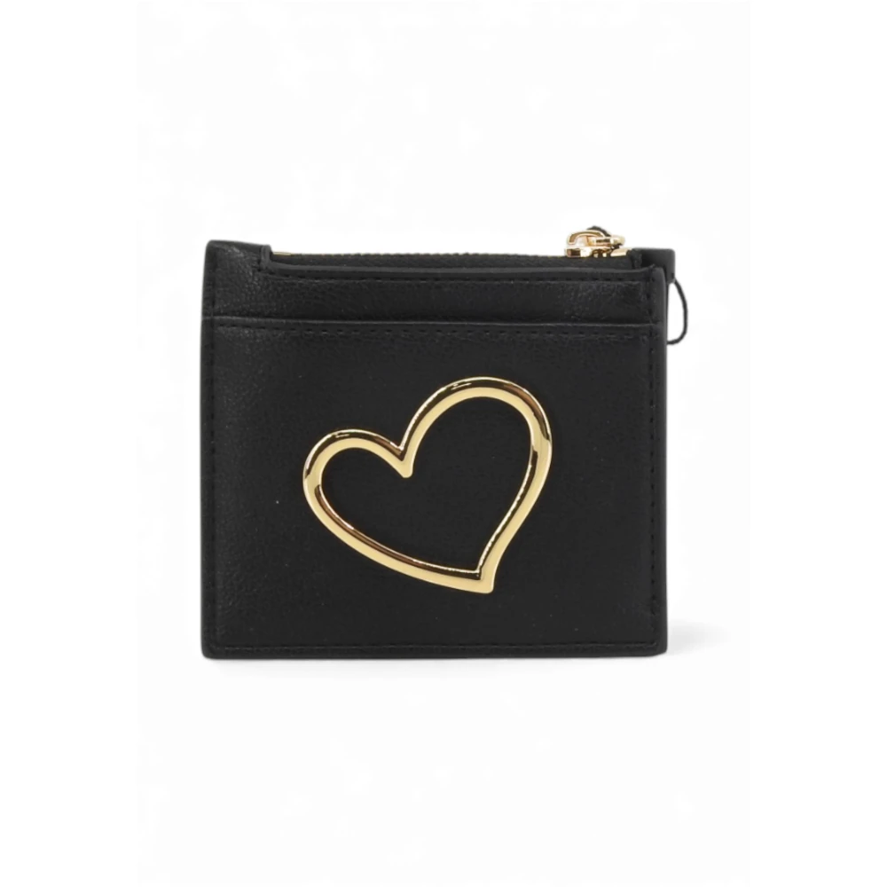 Love Moschino Women's Black Zip Wallet - Wallets & Cardholders - One Size - Accessories