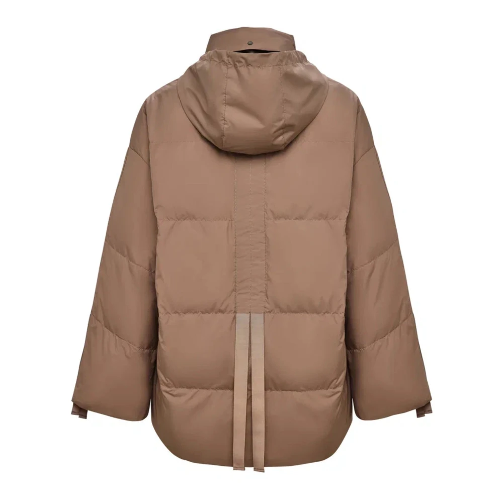 Cesare Gaspari Oversized Gewatteerde Pufferjas Beige Dames