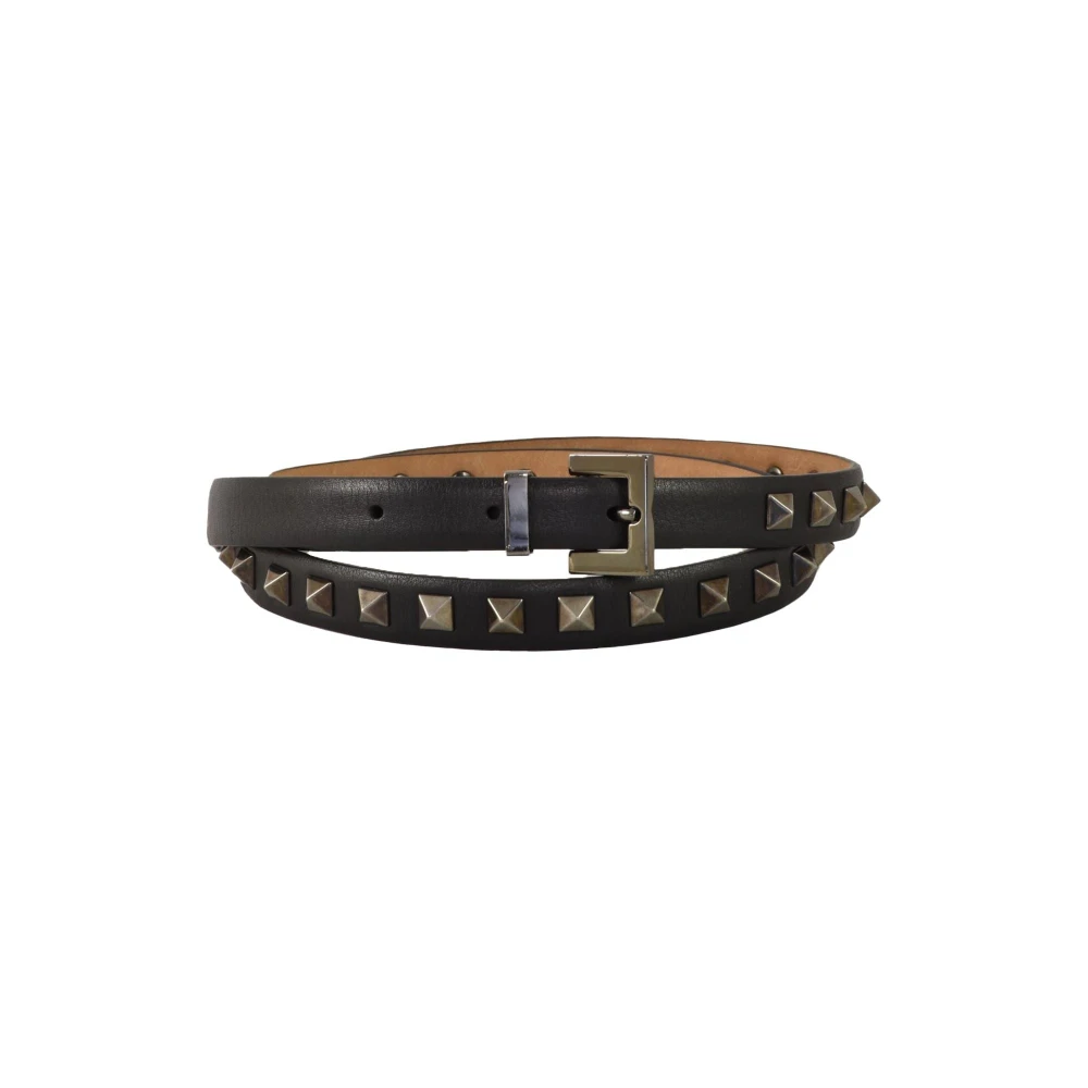 Valentino Garavani Leren Riem Black Dames