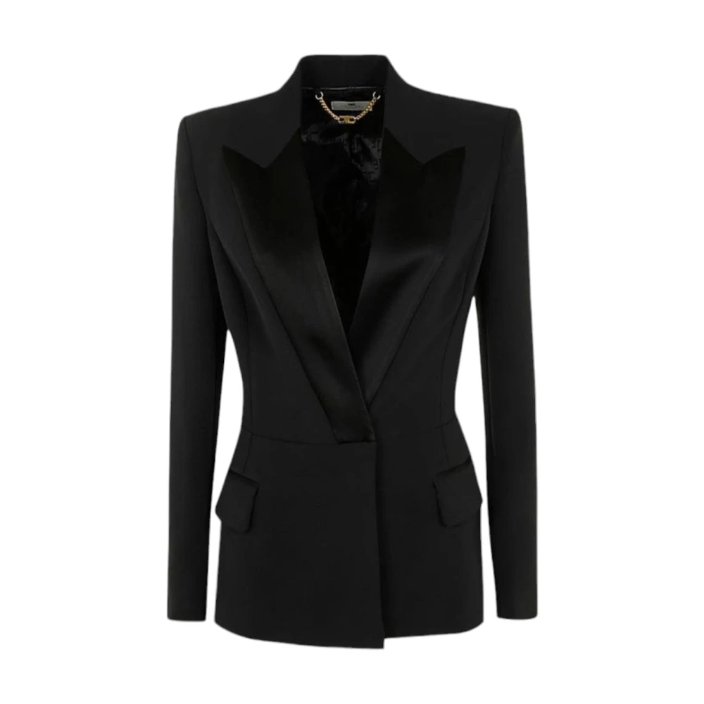 Elisabetta Franchi Stijlvolle Jas voor Vrouwen Black Dames