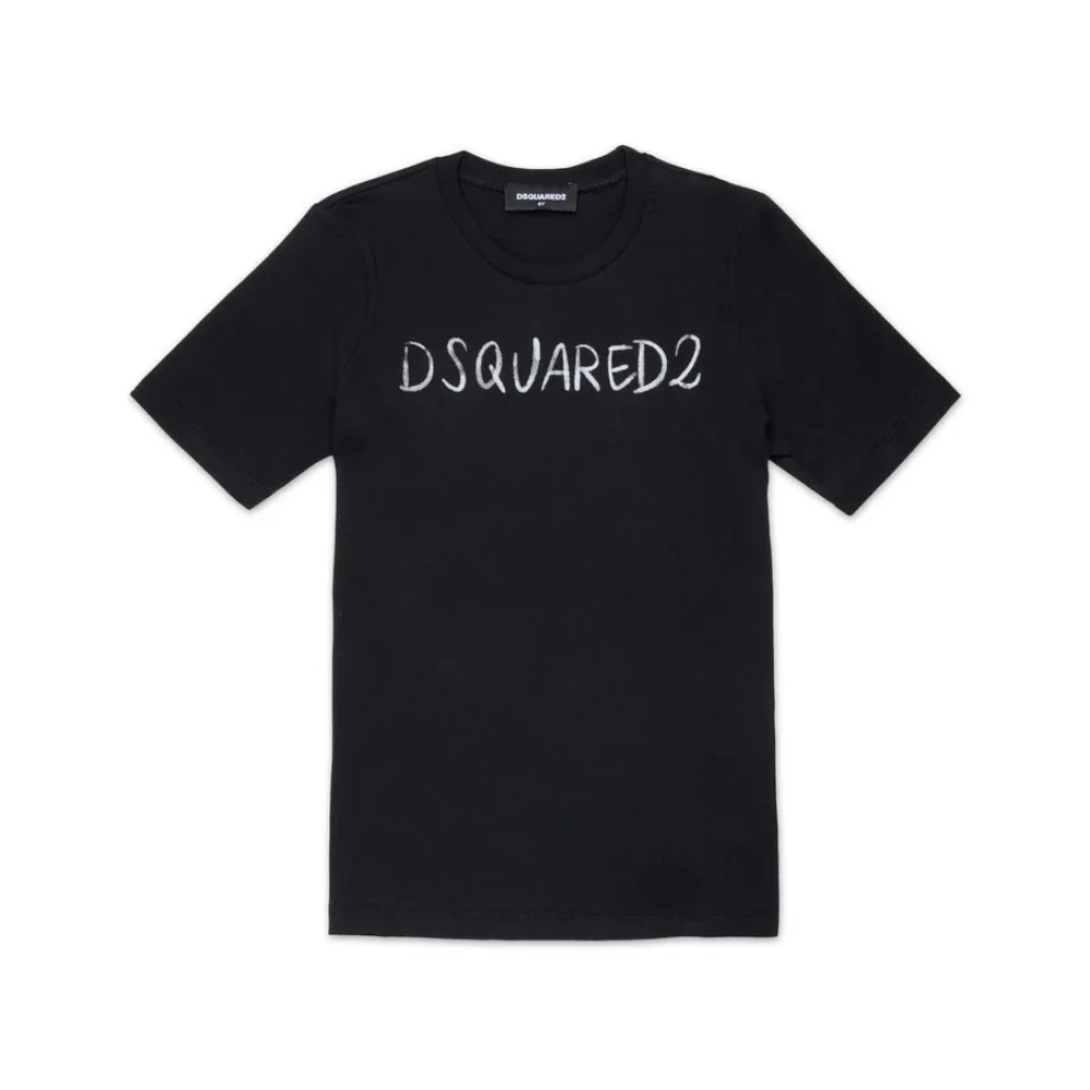 Dsquared2 Girls Black Kids Short Sleeve T-Shirts, 14 Y, T-Shirt