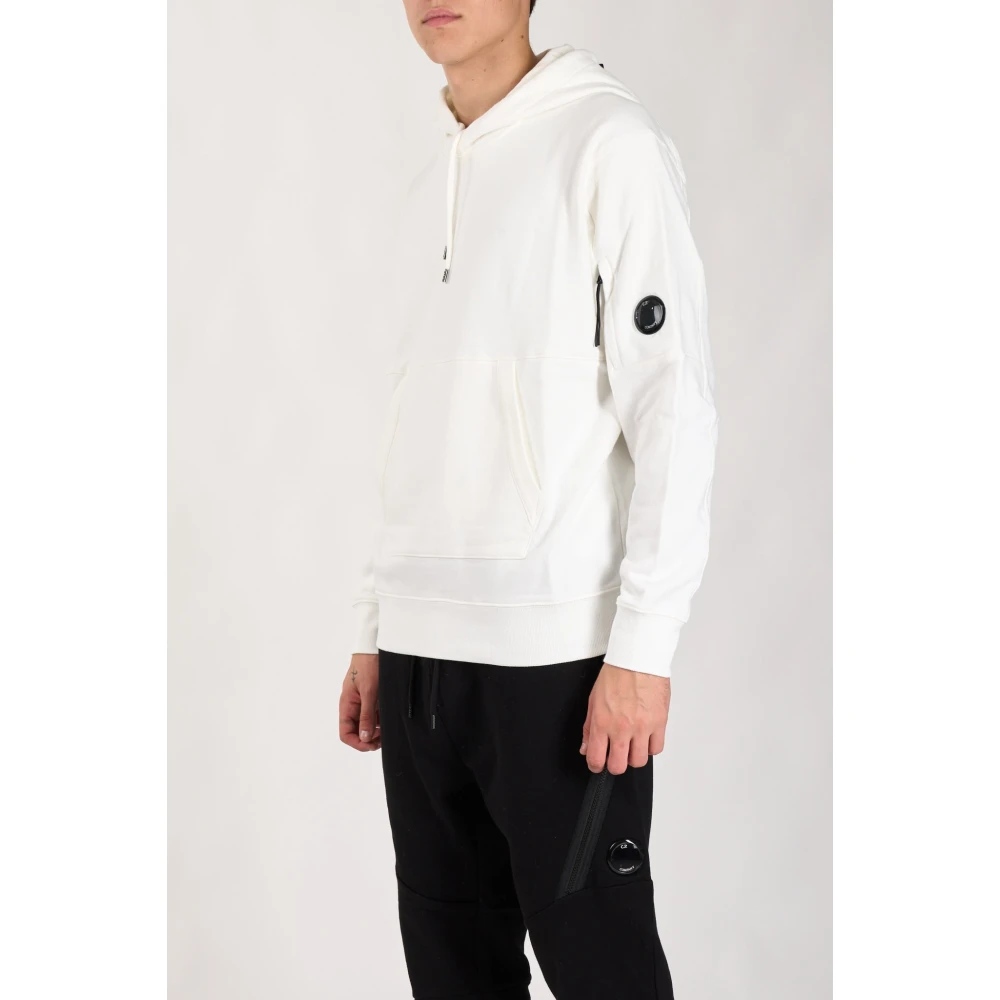 C.P. Company Katoenen hoodie met kangoeroezak White Heren