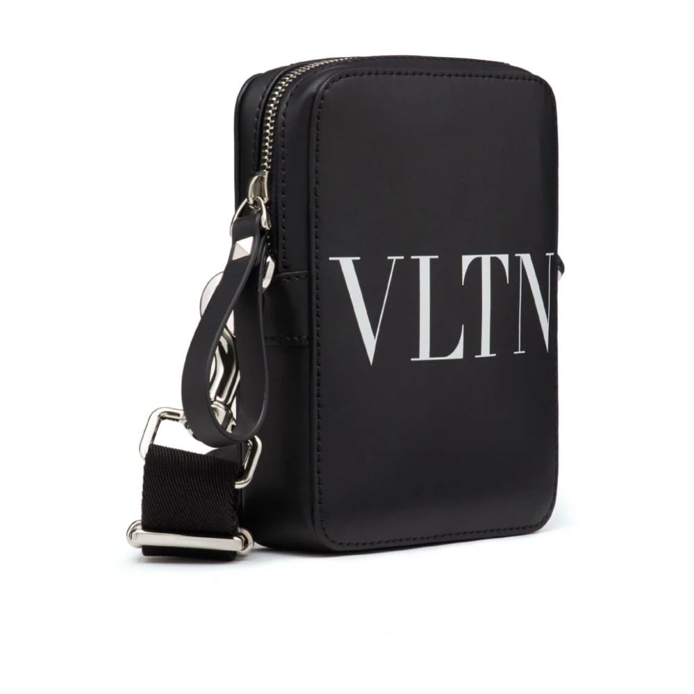 Valentino Garavani Kleine Vltn Zwarte Leren Messenger Tas Black Heren