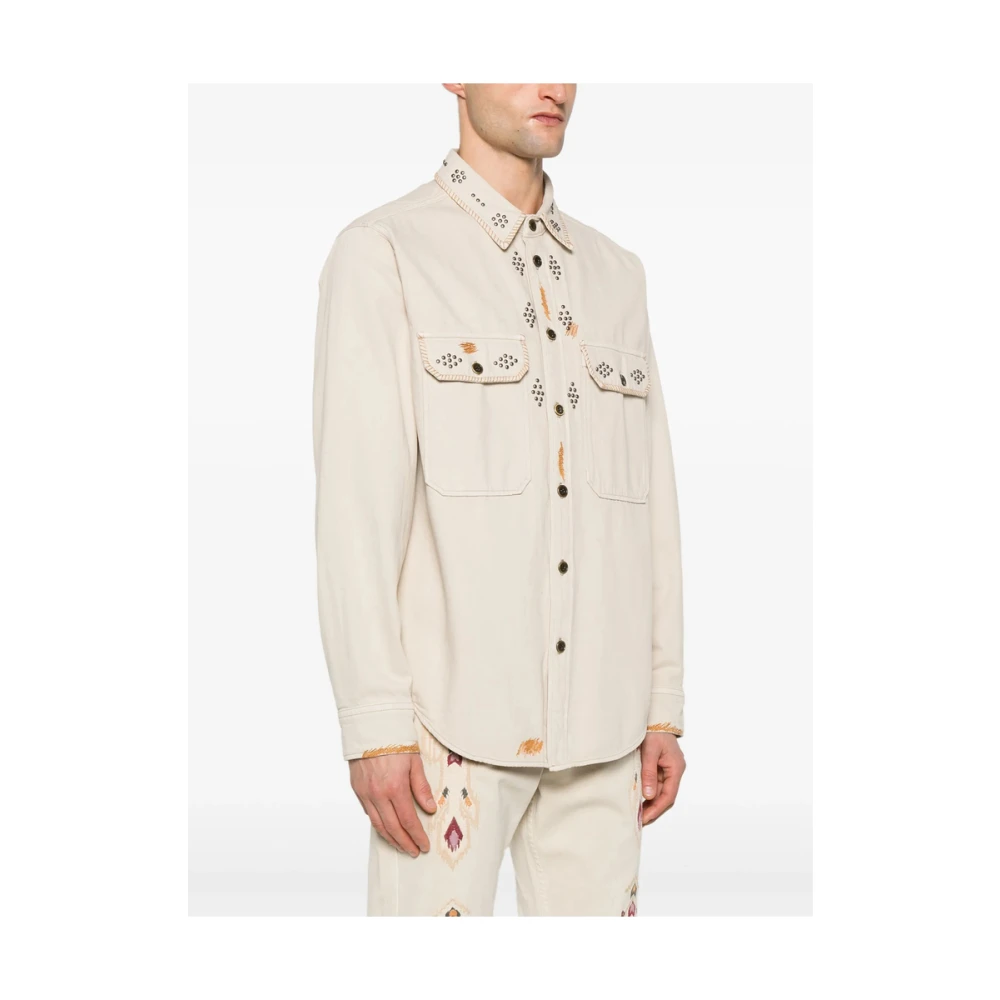 Isabel marant Stud Embellished Beige Shirt Beige Heren