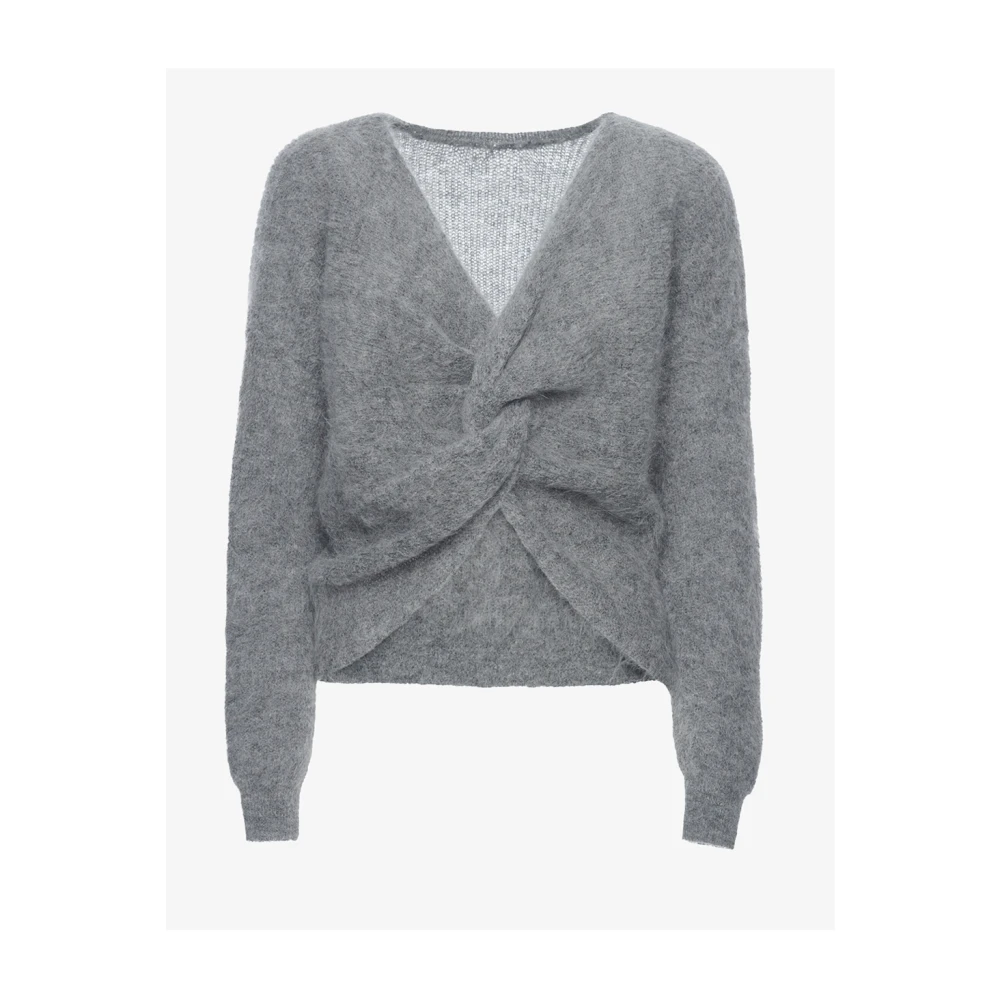 Manila Grace Grijze Kruis Trui Gray Dames