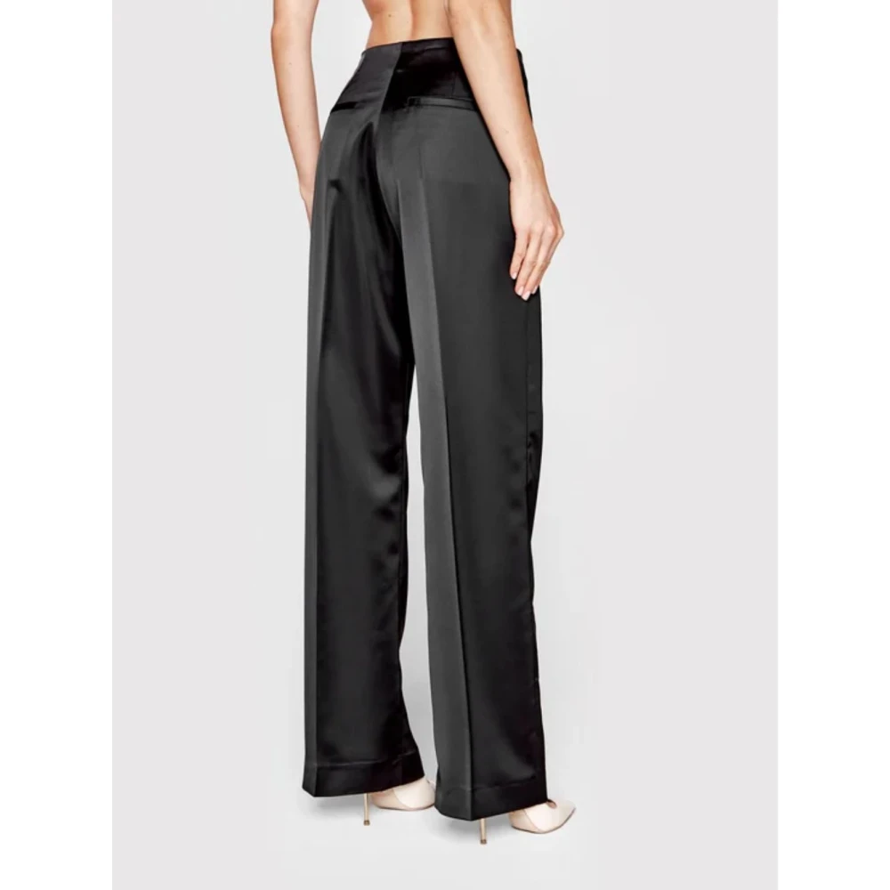 Calvin Klein Duchess Satin Regular Fit Broek Black Dames