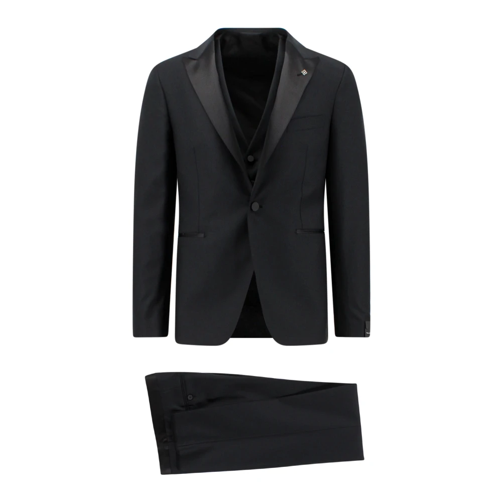 Tagliatore Luxe Single Breasted Suit Set Black Heren