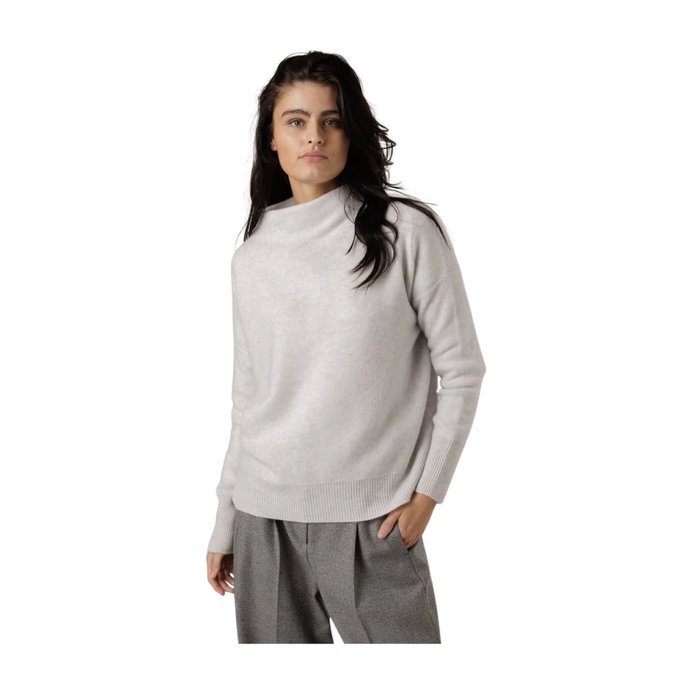 Vince Gebreide Trechterhals Pullover Gray Dames