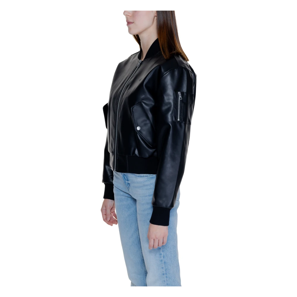 Calvin Klein Zwarte Rits Dames Blazer Herfst Winter Black Dames