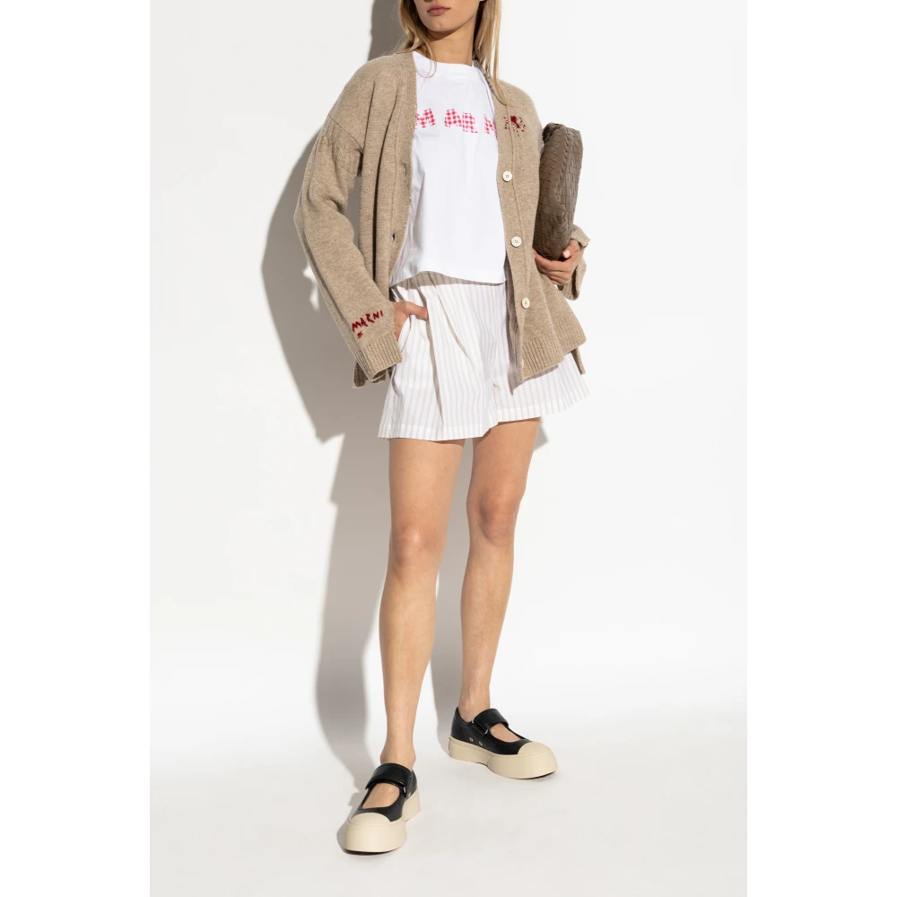 Marni Gestreepte patroon shorts Beige Dames