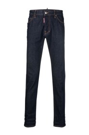 Klassische Blaue Denim Straight Jeans