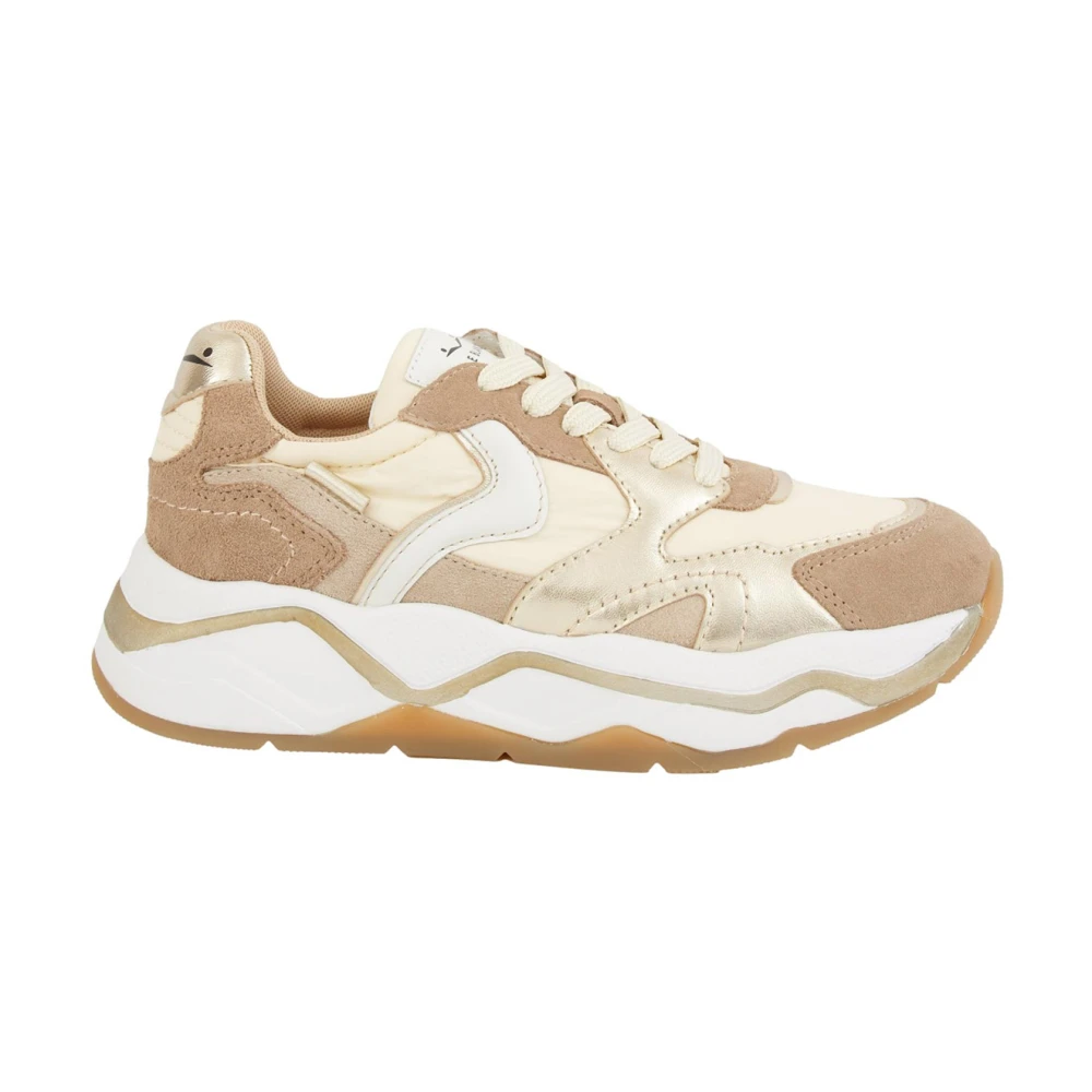 Voile Blanche Sneakers met Suède en Nylon Dames Schoenen Beige