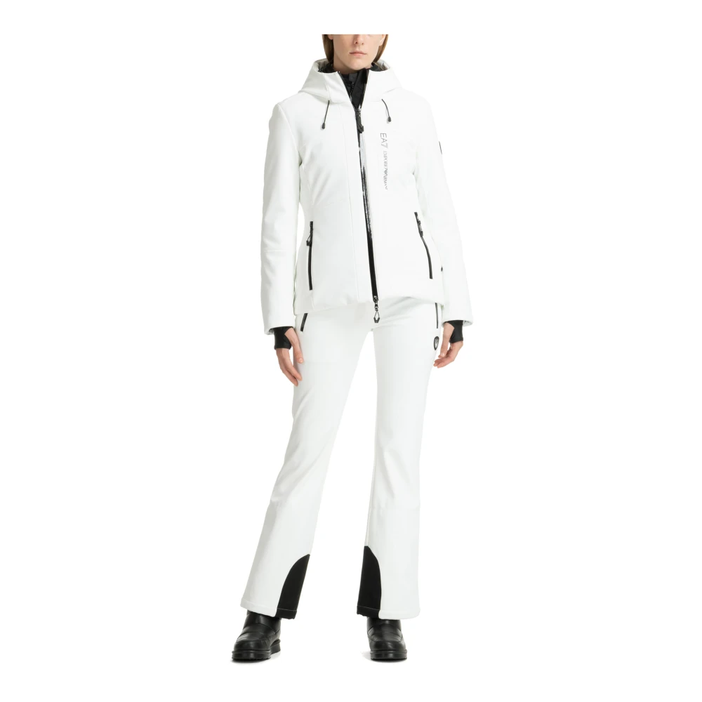 Emporio Armani EA7 Hög Midja Ski Suit Enfärgat Mönster White, Dam