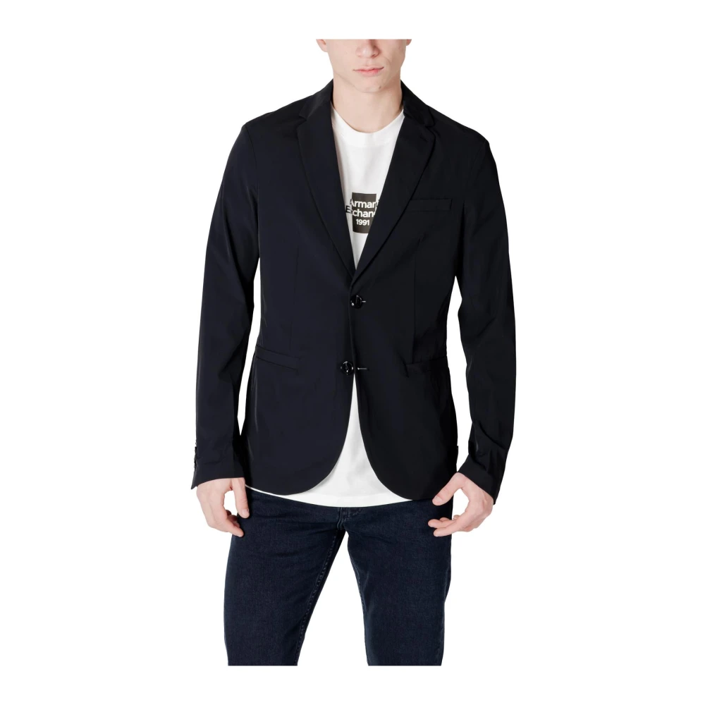 Armani Exchange Mannelijk Zwart Jassen Heren, 2XL, Single-Breasted Blazer