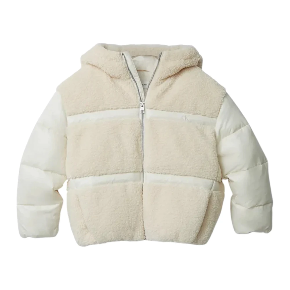 Calvin Klein Girls White Piumini E Parka Poliestere Riciclato - Winter Jackets - 12 Y - Kids