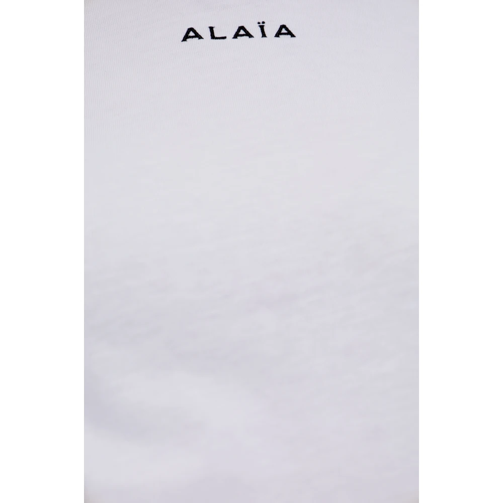 Alaïa T-shirt met logo White Dames