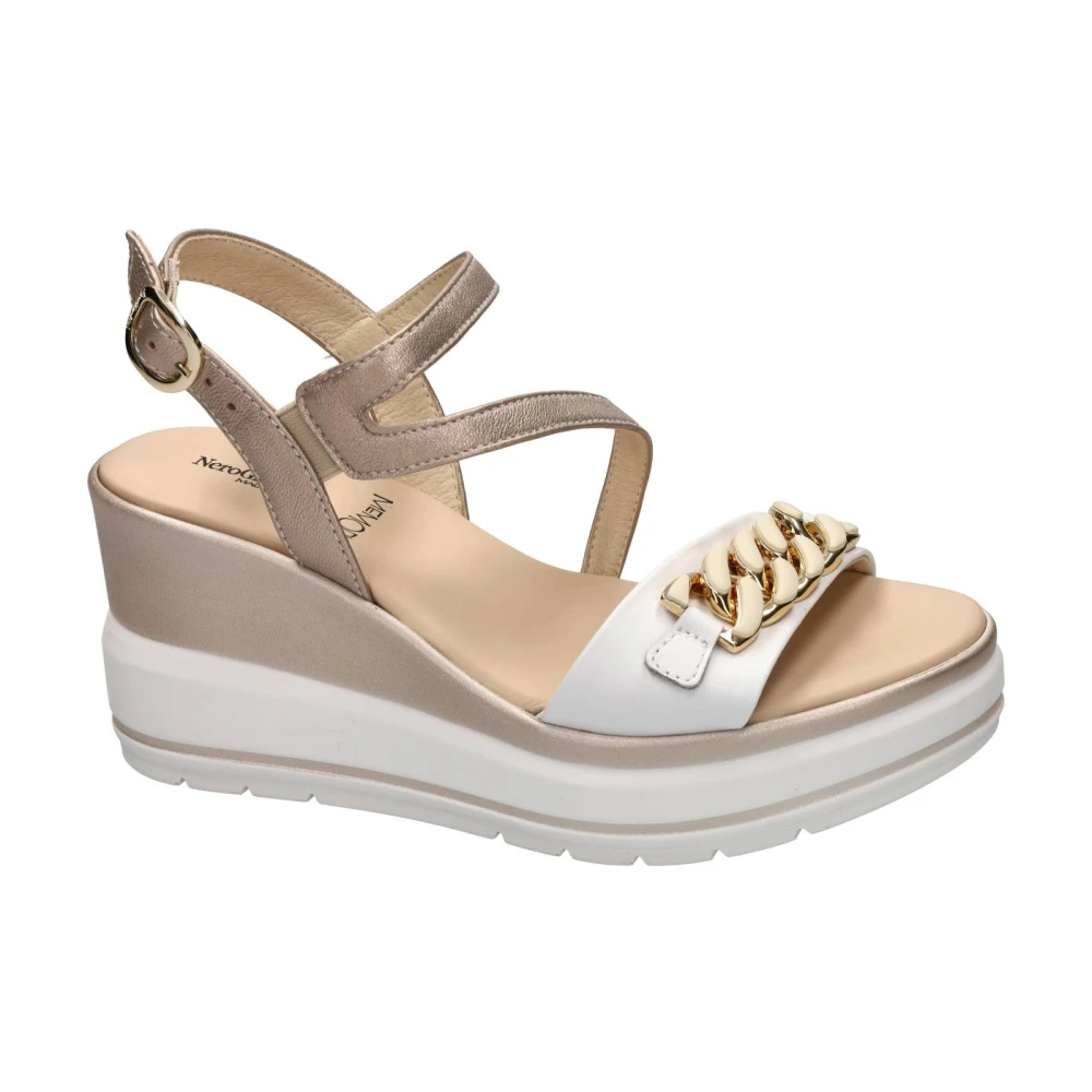 Nerogiardini White Wedges, Female, 5 Uk, E615962d Wedge Sandals