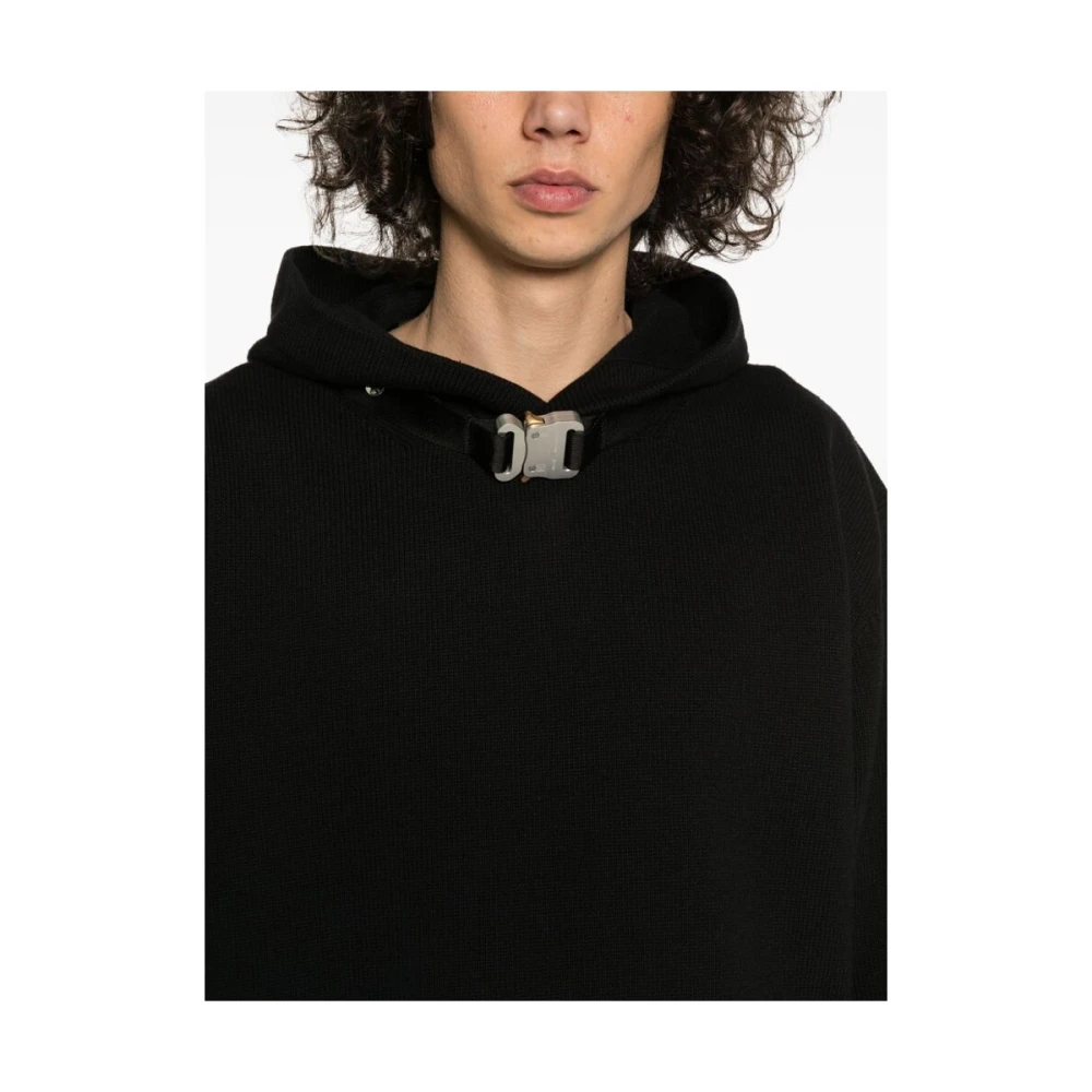 1017 Alyx 9SM Zwart Chunky Gebreid Sweatshirt met Afneembaar Gespdetail Black Heren