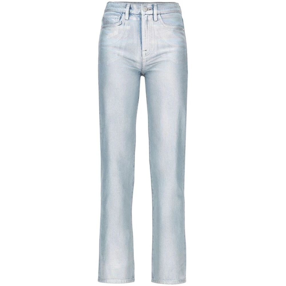 Frame Regenerativ Bomullsblandning Högmidjade Jeans Blue, Dam