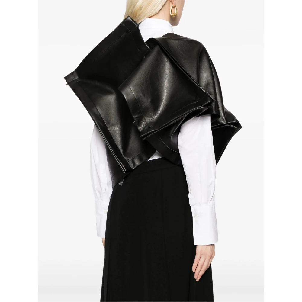 Comme des Garçons Zwarte Asymmetrische V-hals Jas Black Dames