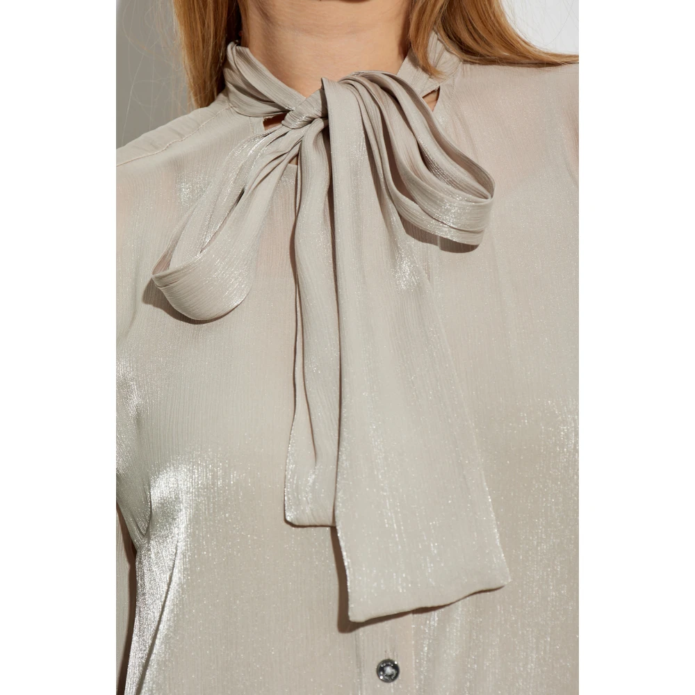 Michael Kors Shirt met lurex draad Beige Dames