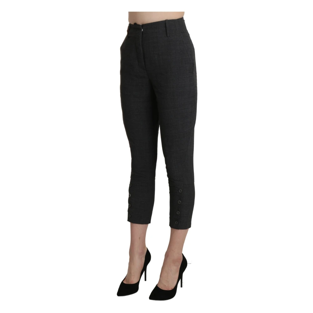 Ermanno Scervino High-Waisted Cropped Capri Trousers - Female - Cropped Trousers - Black - 2XS - Trousers - Image 3