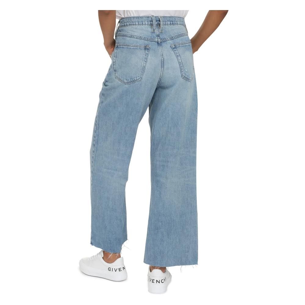 Frame Versleten Wide Leg Jeans Blue Dames