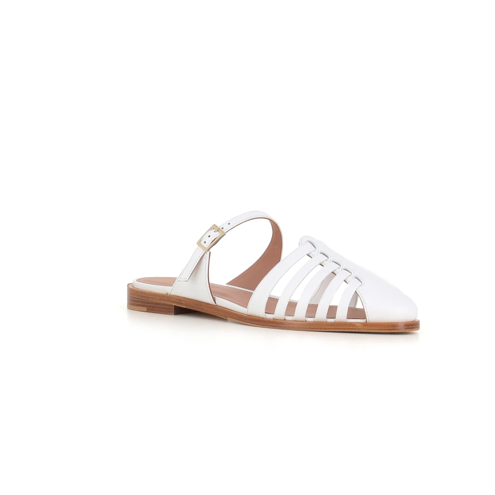 Malone Souliers Witte leren slingback schoenen White Dames