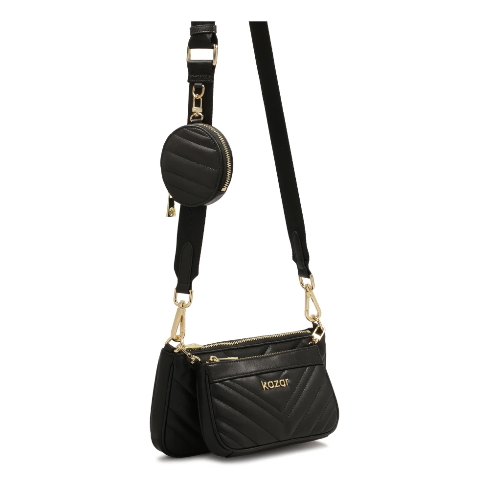 Kazar 3-in-1 handtas op een brede band Black Dames