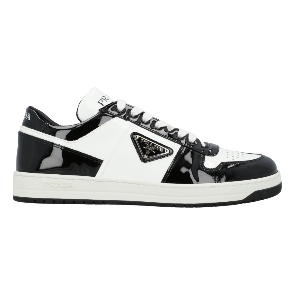 Prada Downtown Leather Sneaker Heren Schoenen Zwart