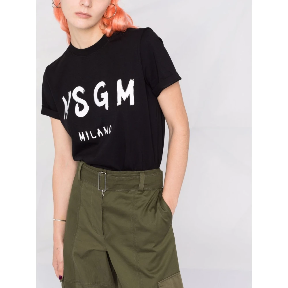 Msgm Katoenen T-shirt Black Dames