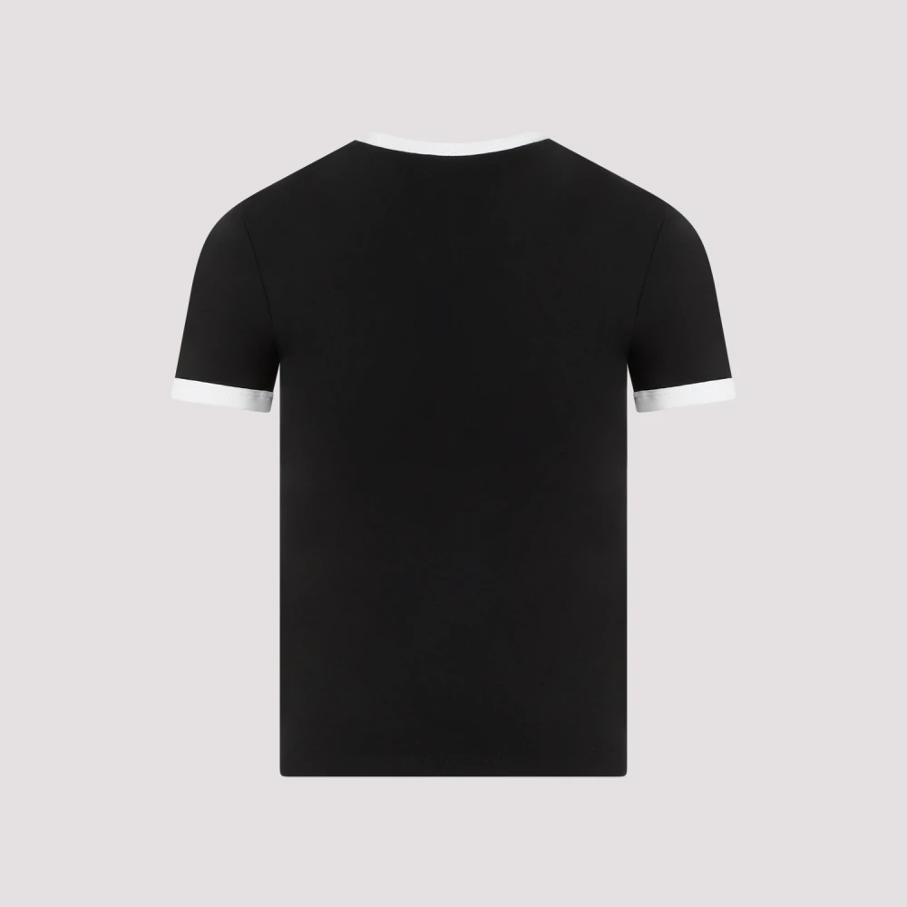 Courrèges Zwart T-shirt met Bumpy Contrast Design Black Dames