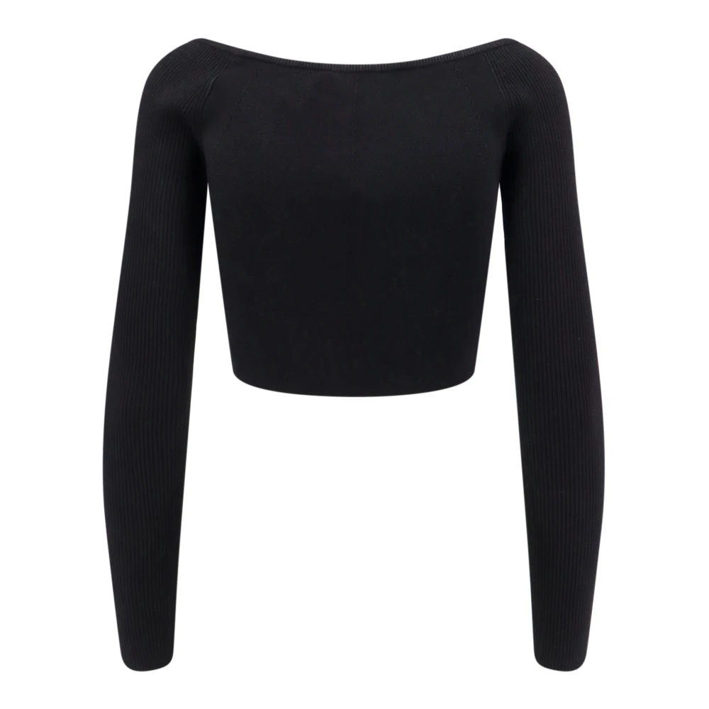 Diesel Zwarte Ronde Hals Lange Mouw Top Black Dames