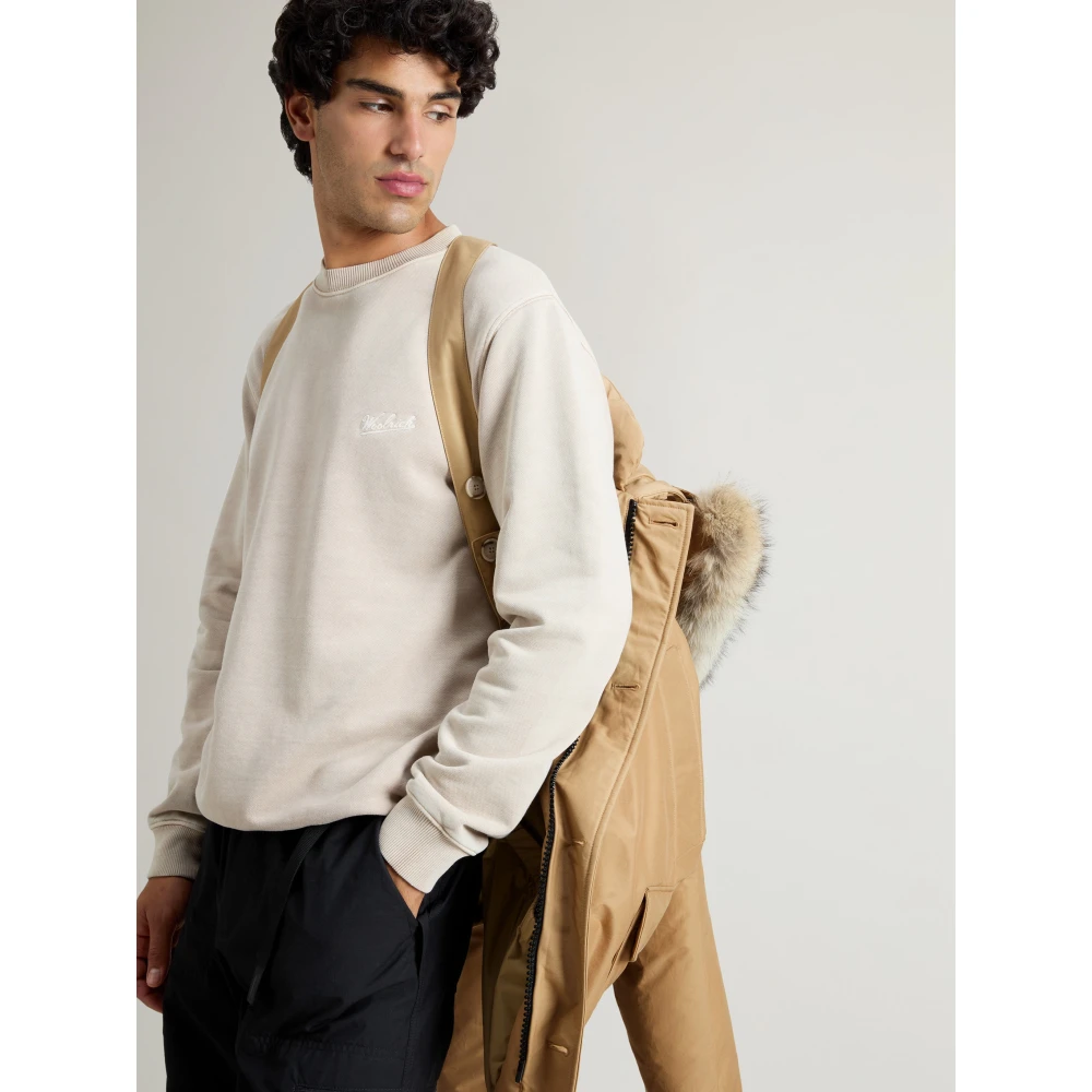 Woolrich Beige Donsjas Waterbestendig Beige Heren