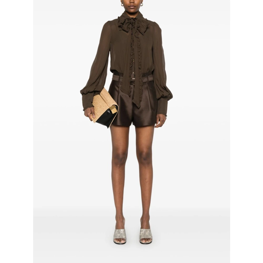 Zimmermann Bruine Shorts met Riemtaille Brown Dames