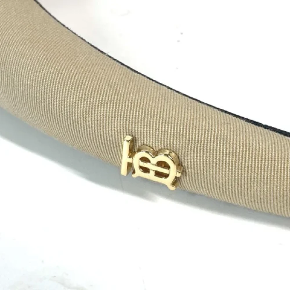 Burberry Vintage Pre-owned Canvas hair-accessories Beige Dames